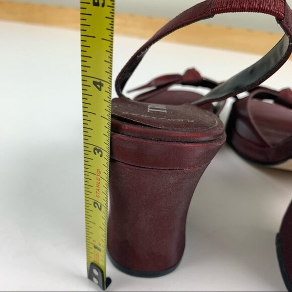 TRANSIT Burgundy Strappy Sandals with Bow - Picture 4 of 6